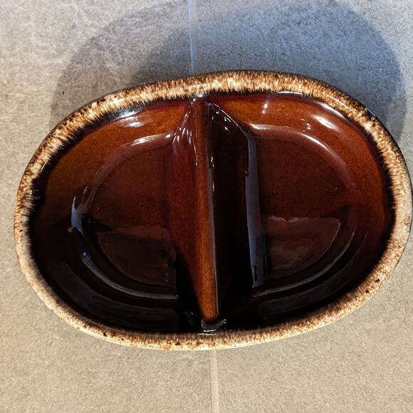 Brown Drip Hull Sectioned Serving Bowl - Picture 3 of 4